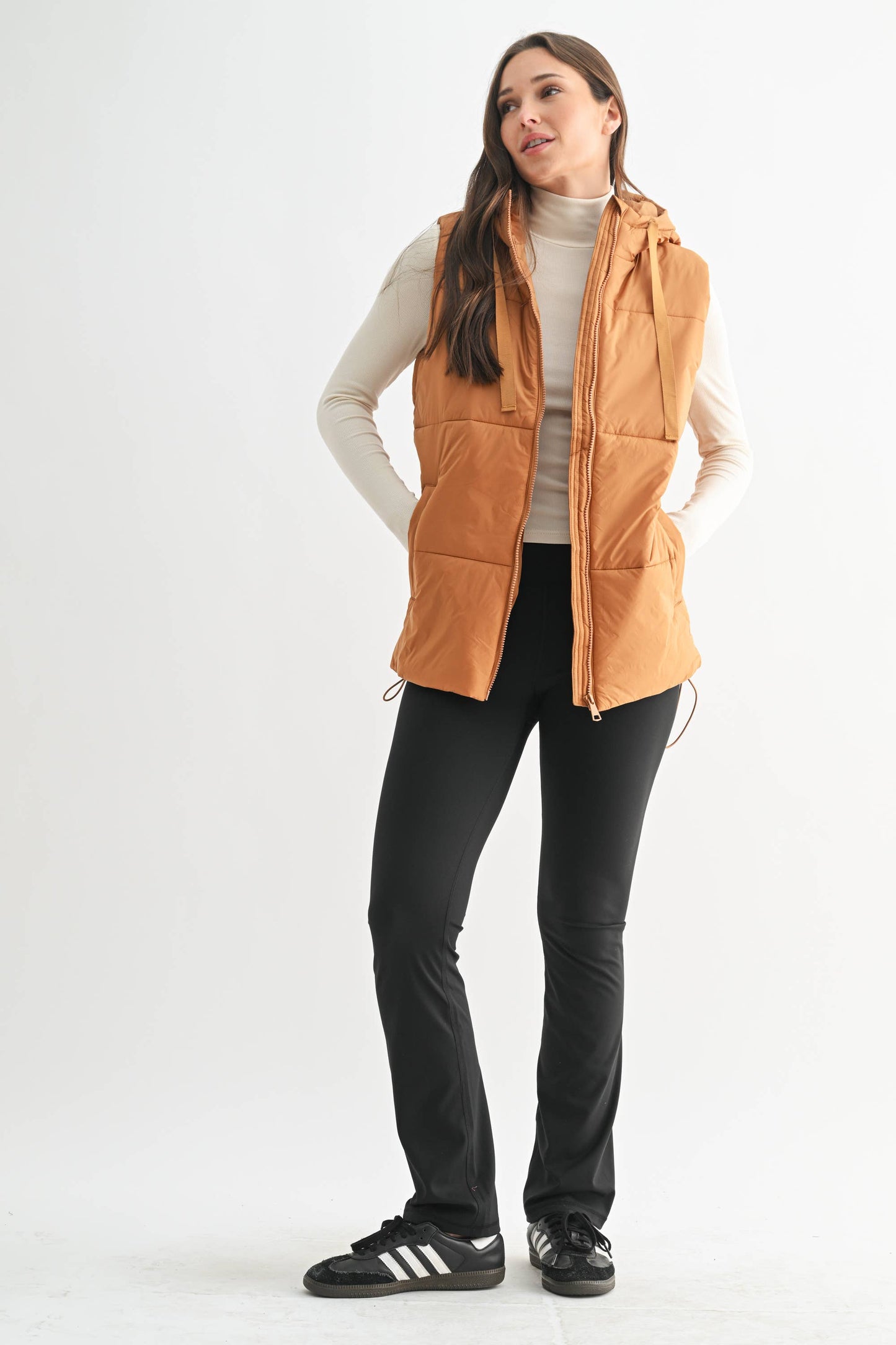 Longline High Neck Padded Vest