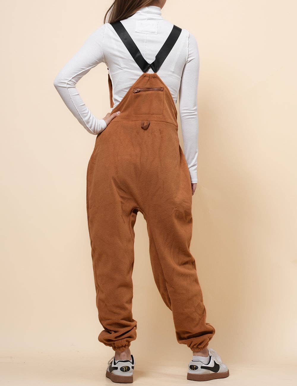 Ladies Fleece Sleeveless Jumpsuit Strape Shoulder Overall
