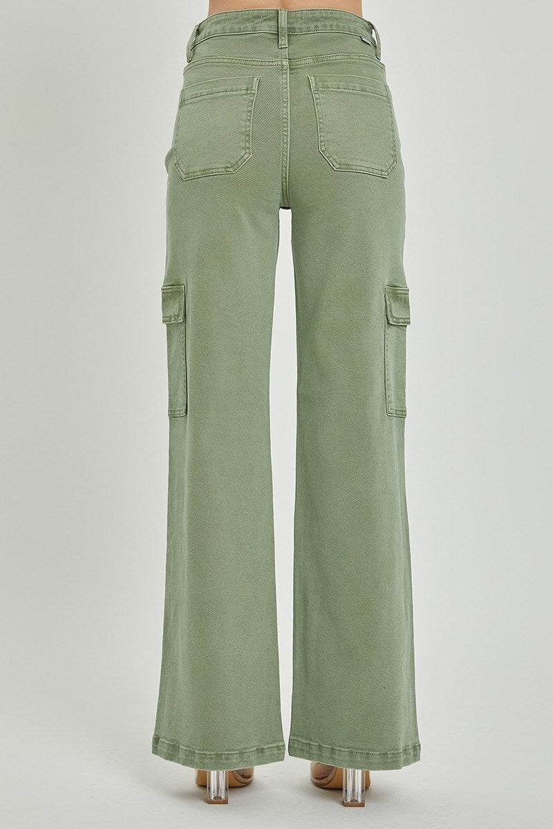 Risen Olive Cargo Wide Pants