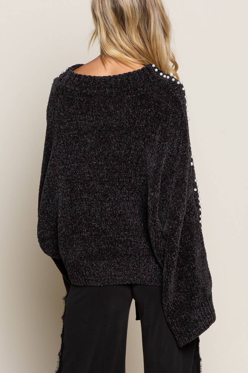 Pol Chenille Pearl Sweater