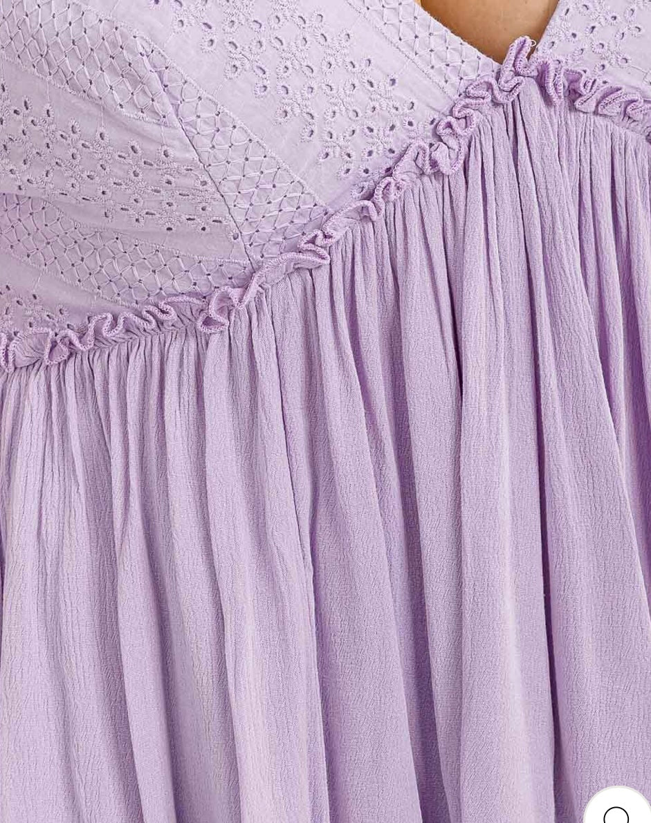 Plus Lavender Eyelet Tank