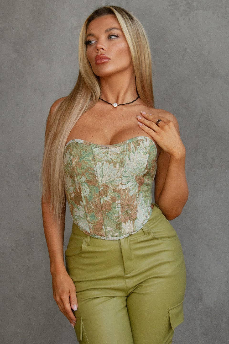 Tapestry Print Corset Top
