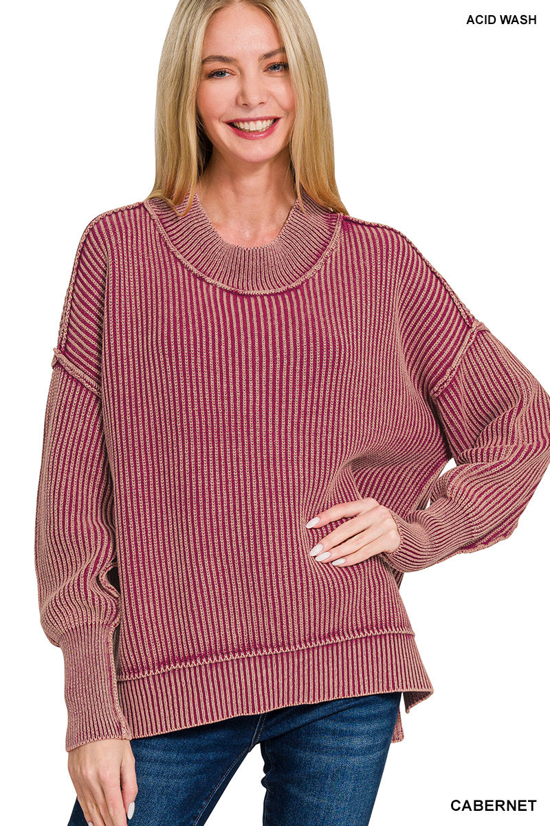 Winona Washed Side Slit Sweater
