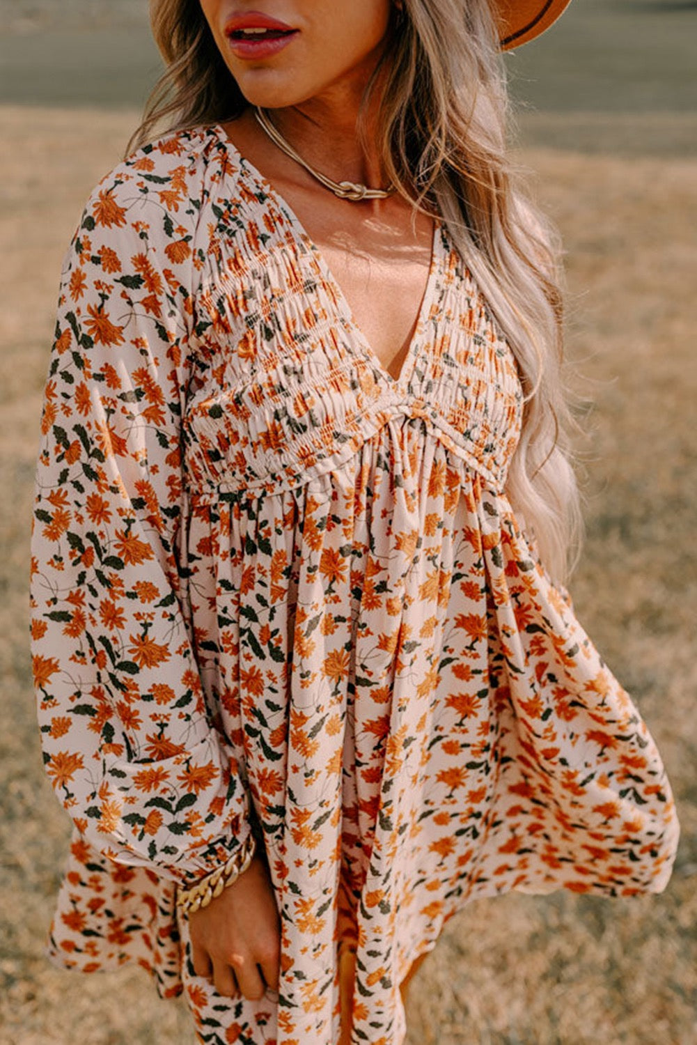 Fall Floral Babydoll Dress