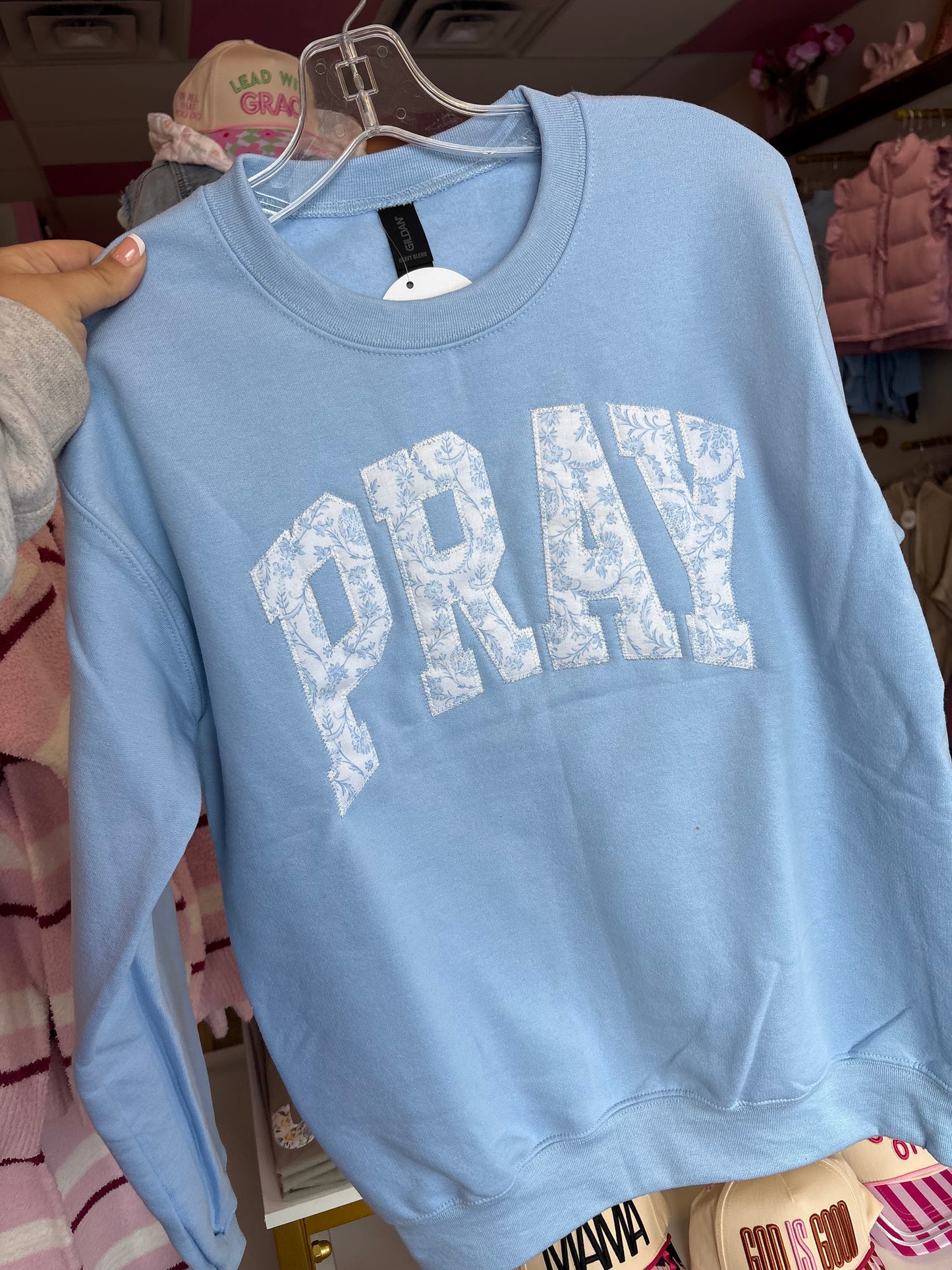 Blue Paisley Pray Sweatshirt