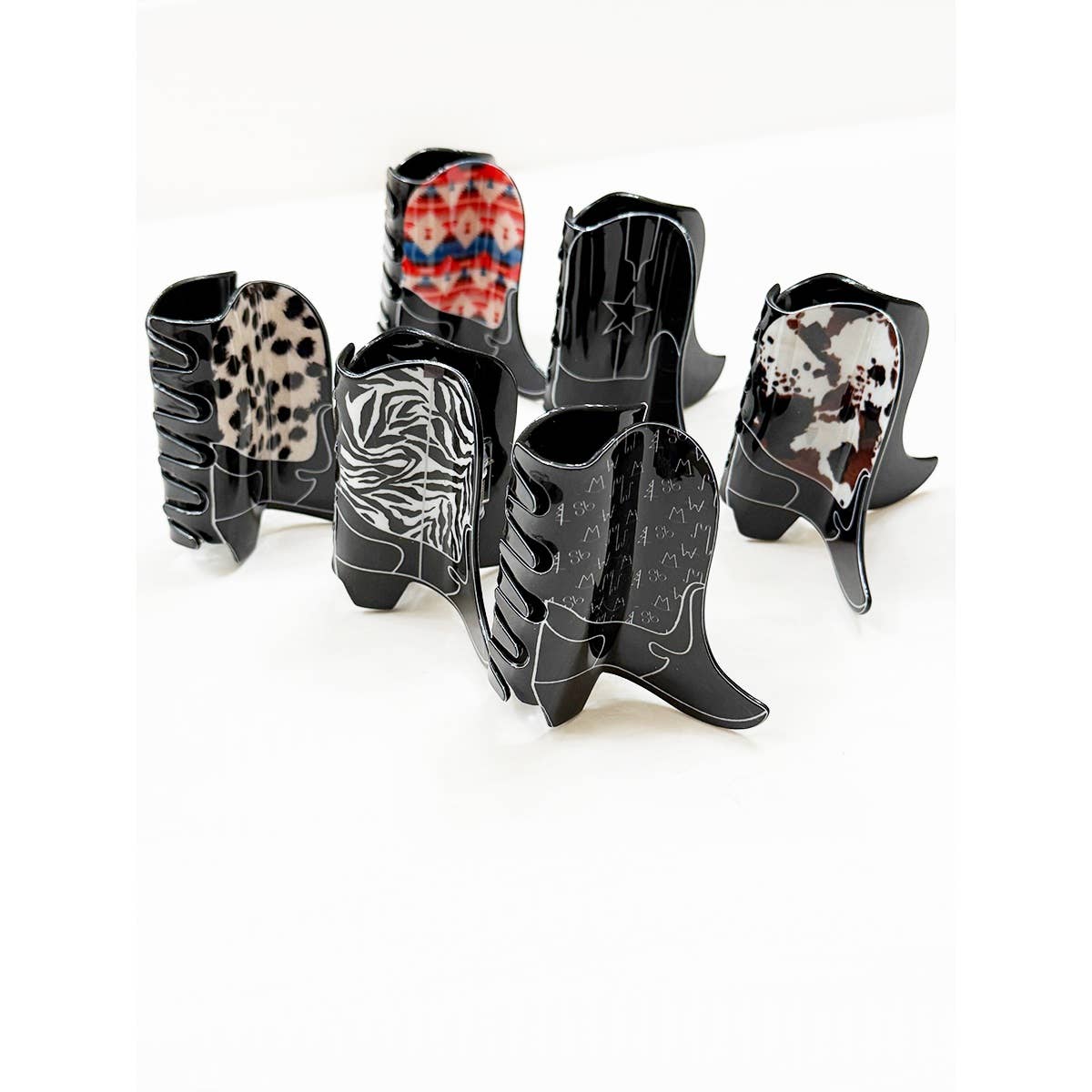 Western Cowboy Boot Hair Claw Clips