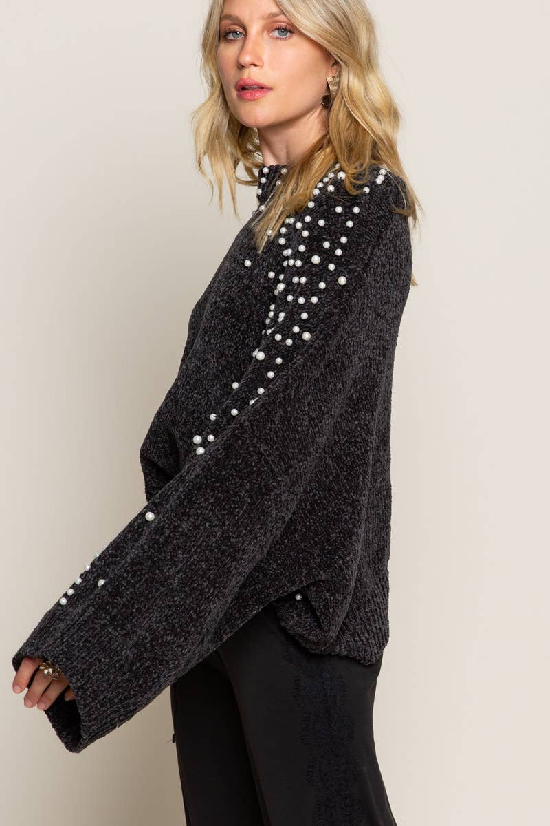 Pol Chenille Pearl Sweater