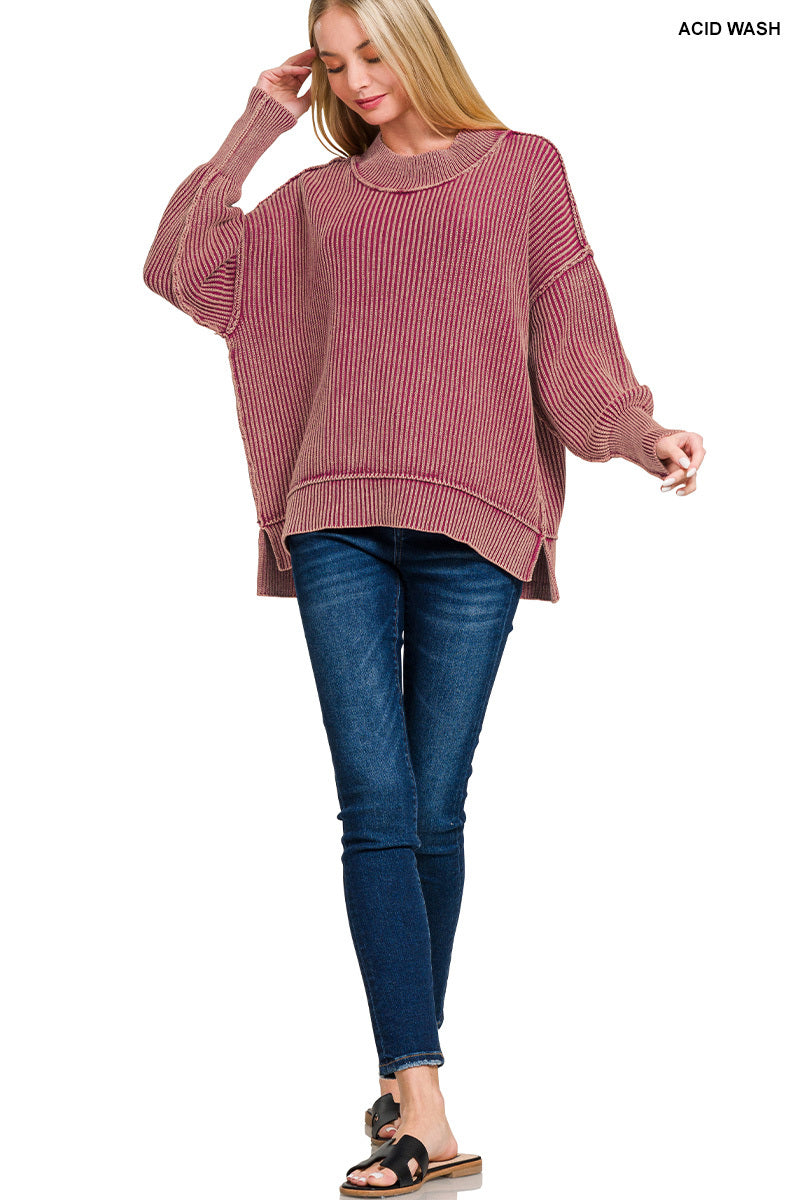 Winona Washed Side Slit Sweater