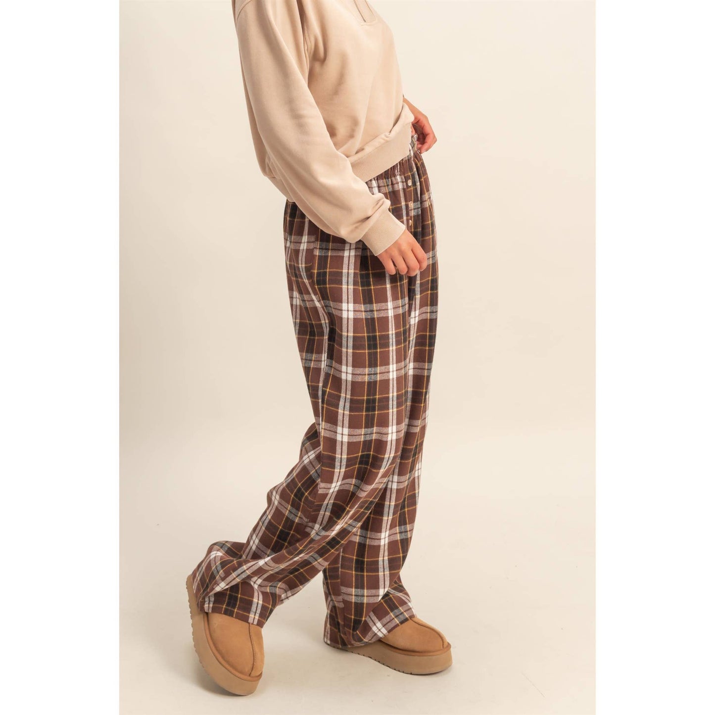 Plaid Wide Leg Lounge Pants