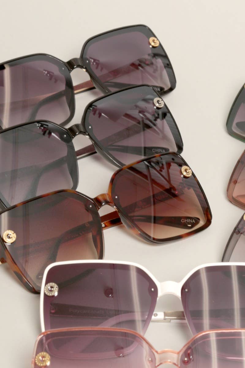 Women's Rectangular Shape Oversized Sunglasses