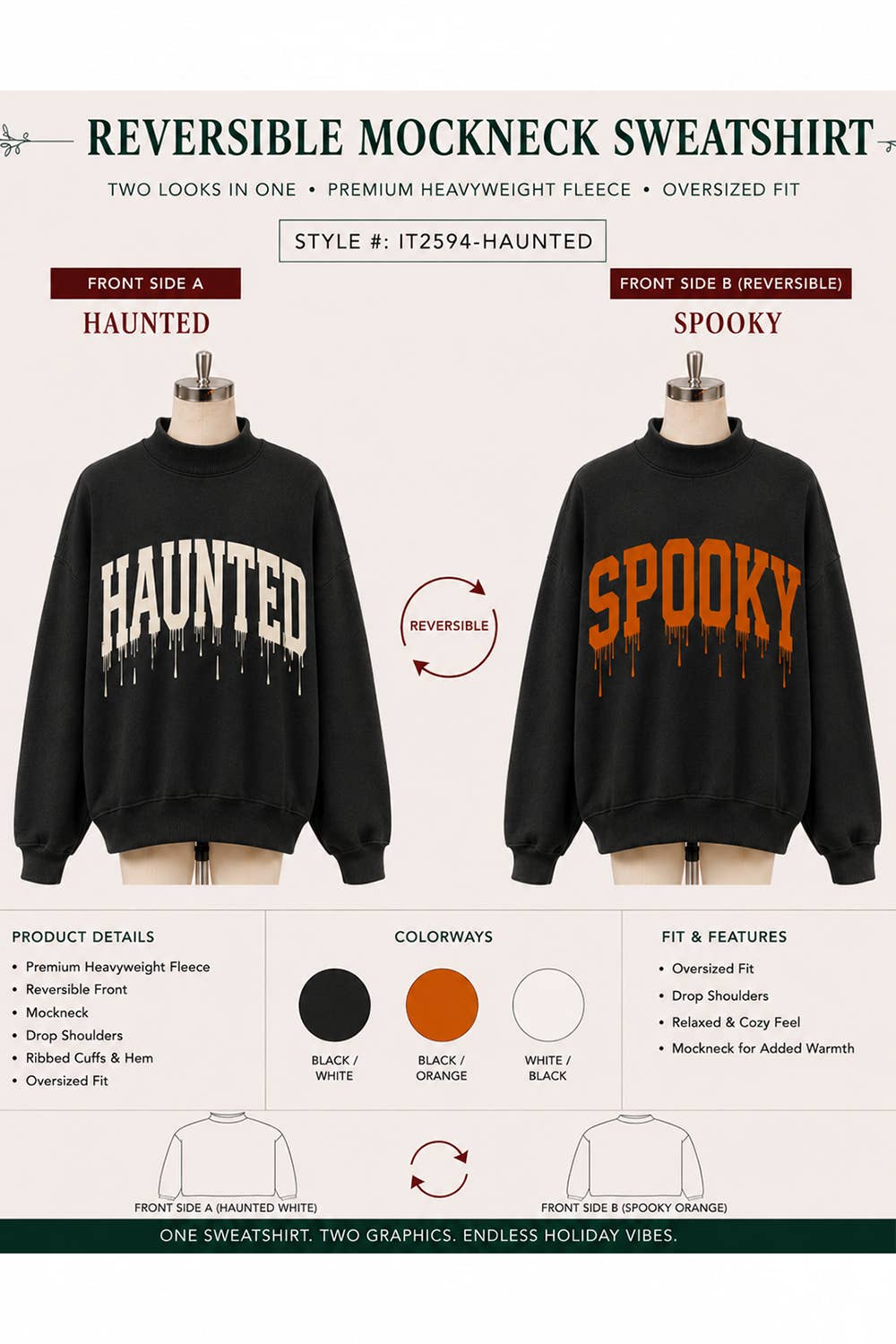 Spooky/Haunted Reversible Sweatshirt