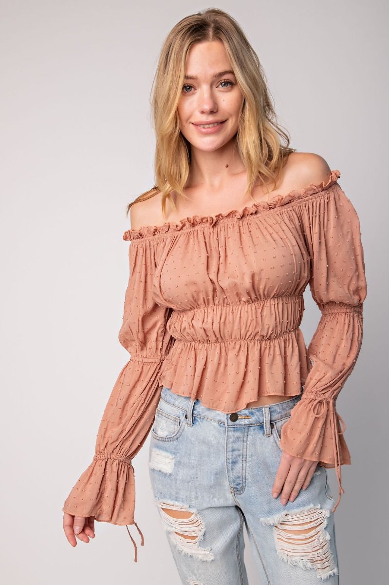 Swiss Dot Peplum Top