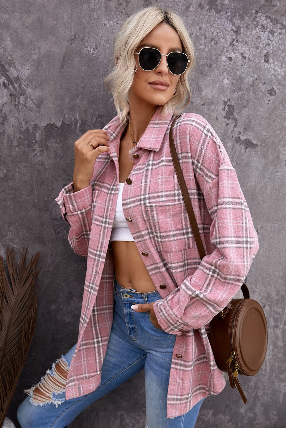 Bubblegum Plaid Shacket