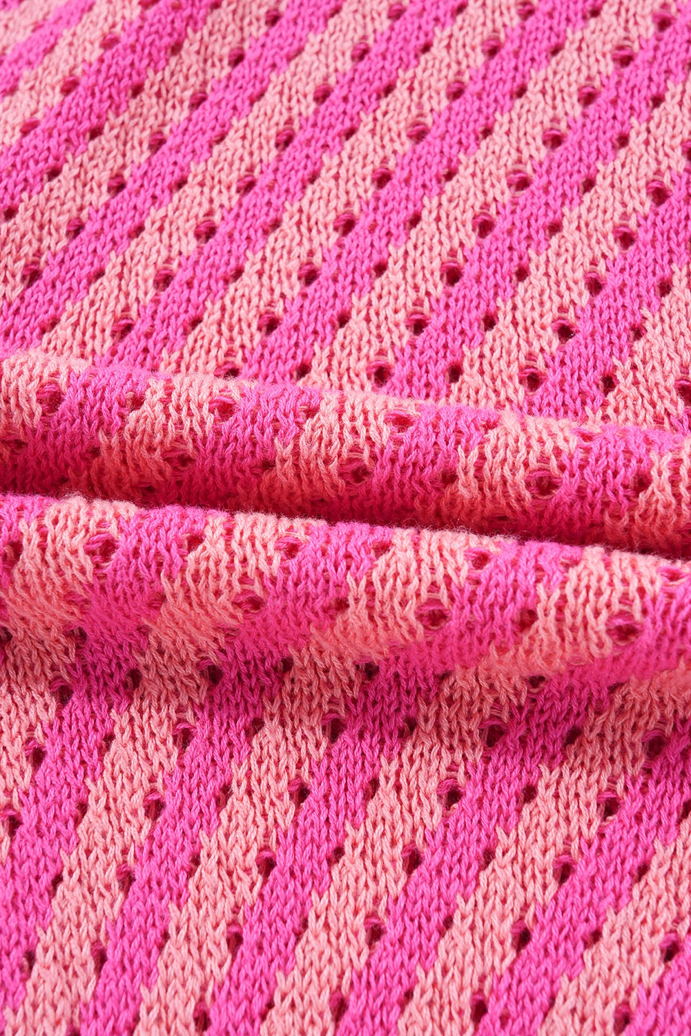 Pink Striped Buttoned Sweater