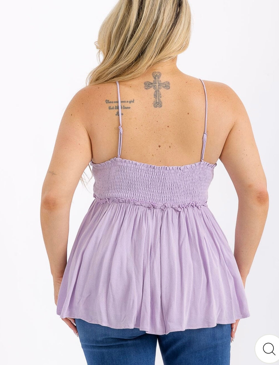 Plus Lavender Eyelet Tank