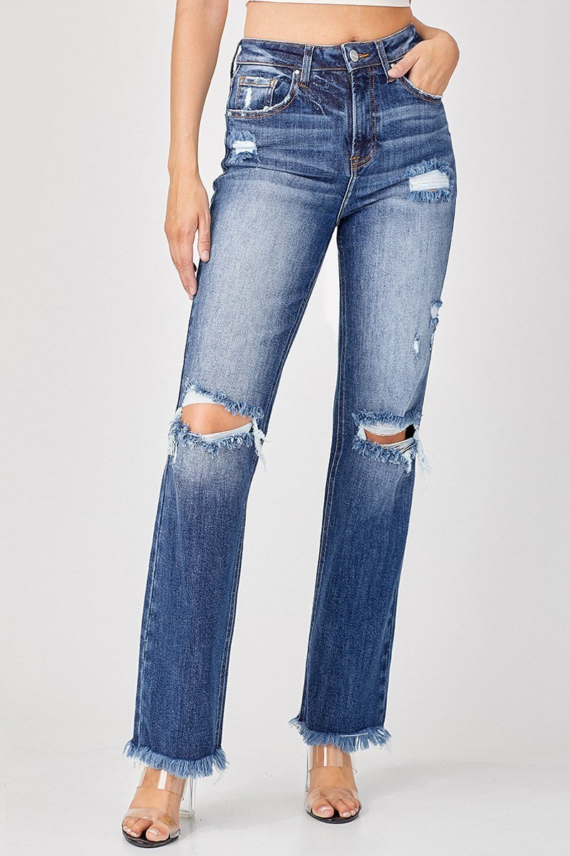 Risen Plus HR Distressed Straight Leg