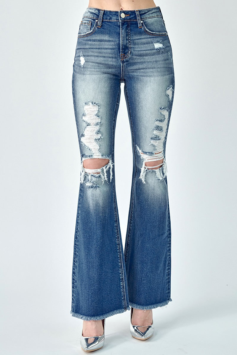 Plus Risen Distressed Flare