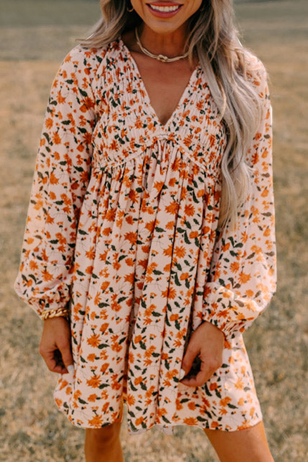 Fall Floral Babydoll Dress