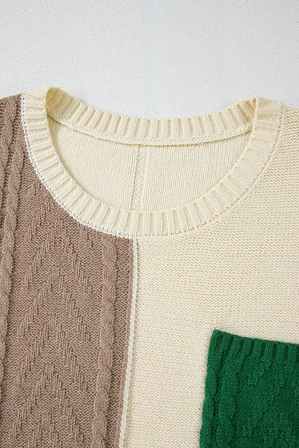Plus Forest Green Cable Knits Sweater
