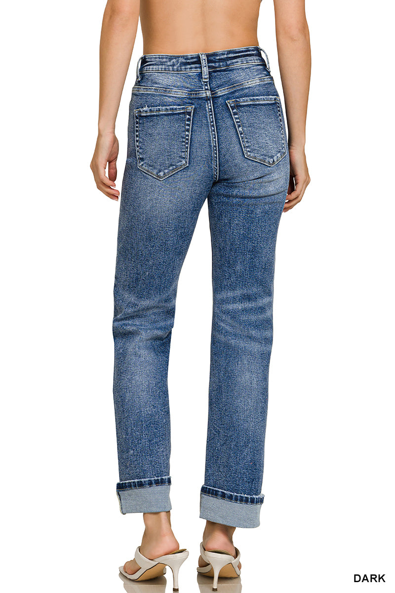 Zenana Cuffed Straight Leg