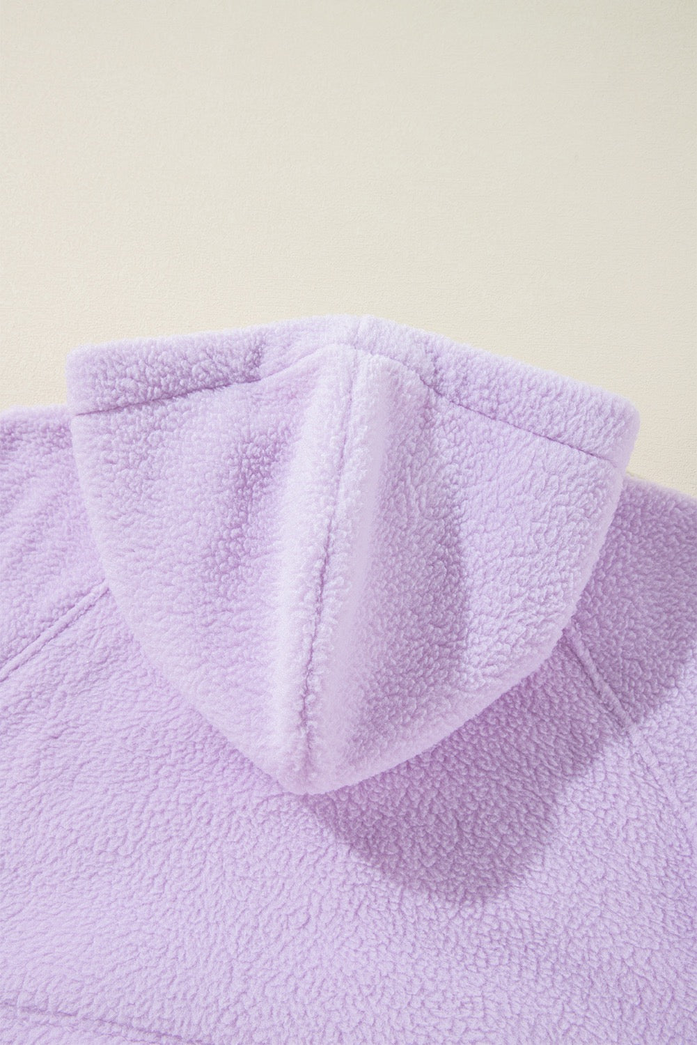 Lavender Zipped Pocket Sherpa Drawstring Hoodie