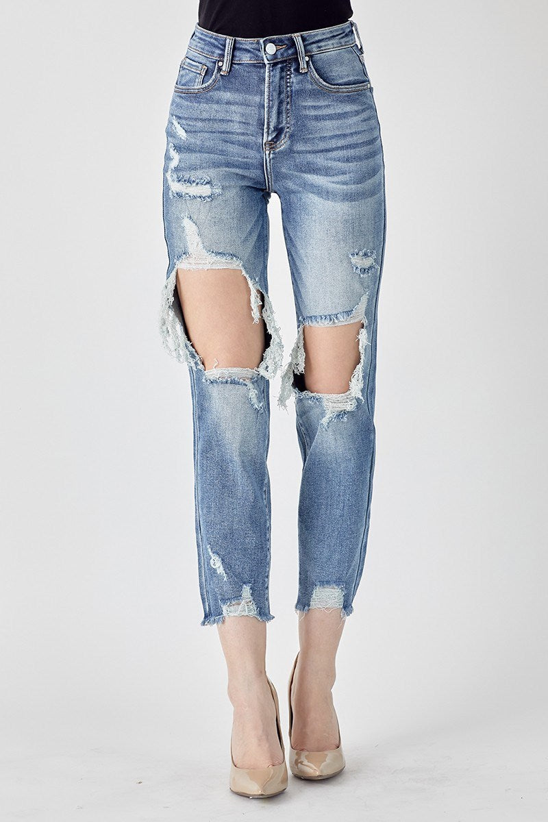 Curvy Risen High-Rise Straight Jeans