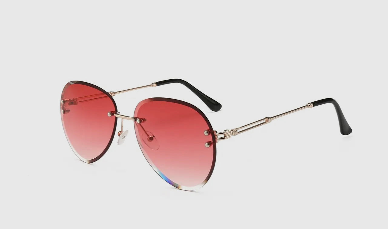 Rimless Aviator Sunglasses