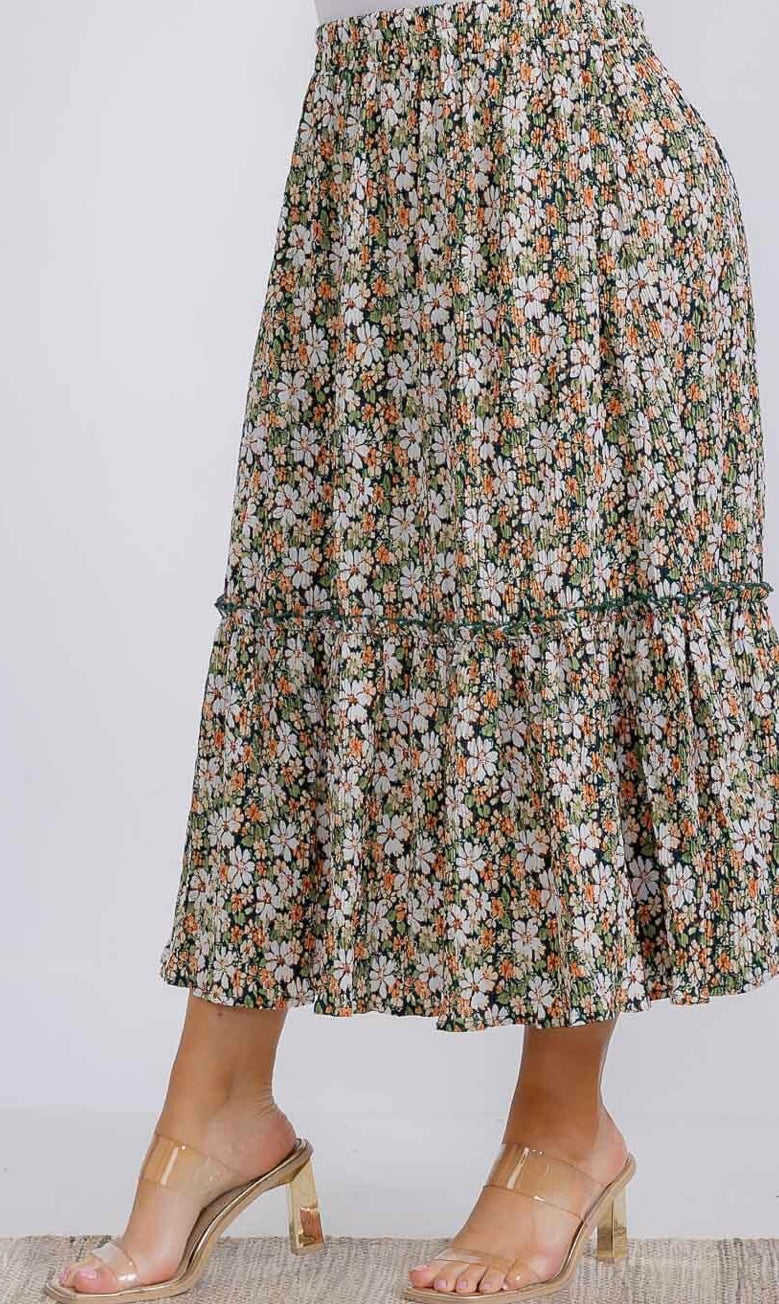 Plus Ditsy Floral Skirt