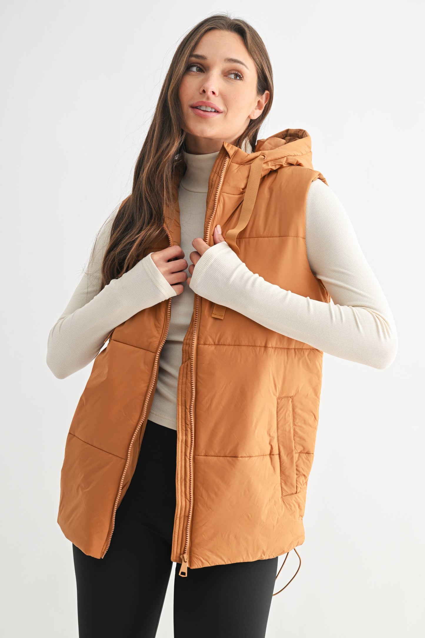 Longline High Neck Padded Vest