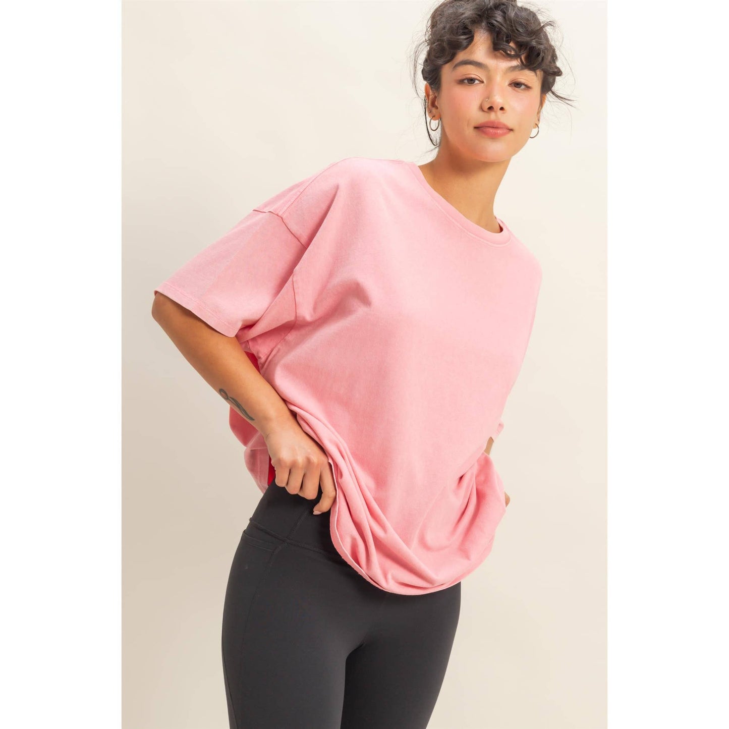Mineral Wash Oversized Crew Neck Tee