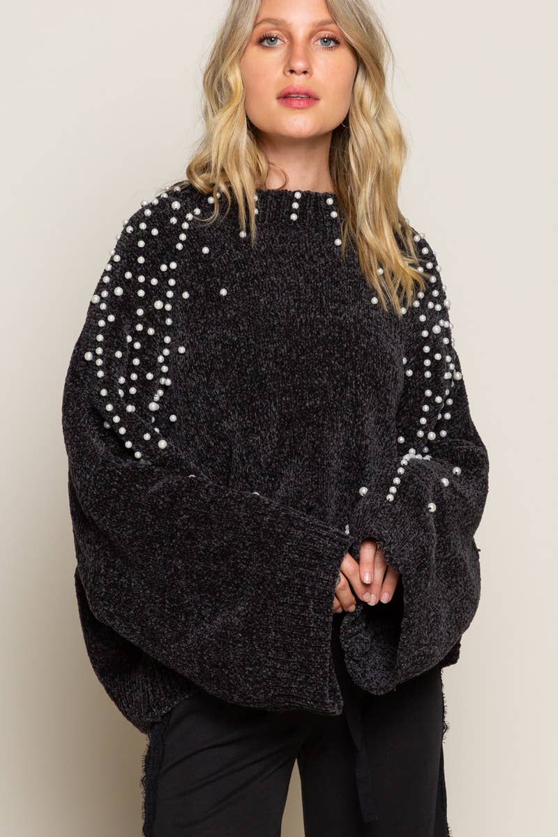 Pol Chenille Pearl Sweater