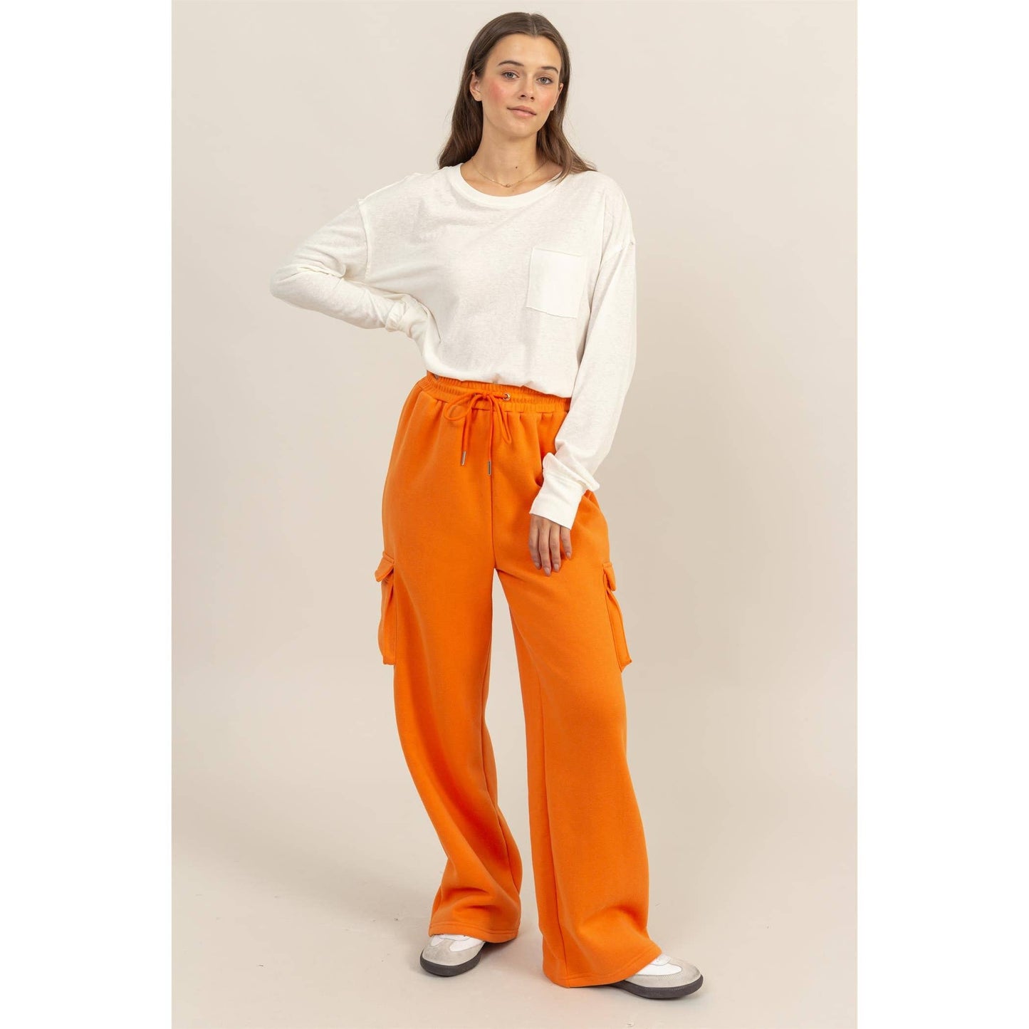 High-Waist Cargo Sweatpants