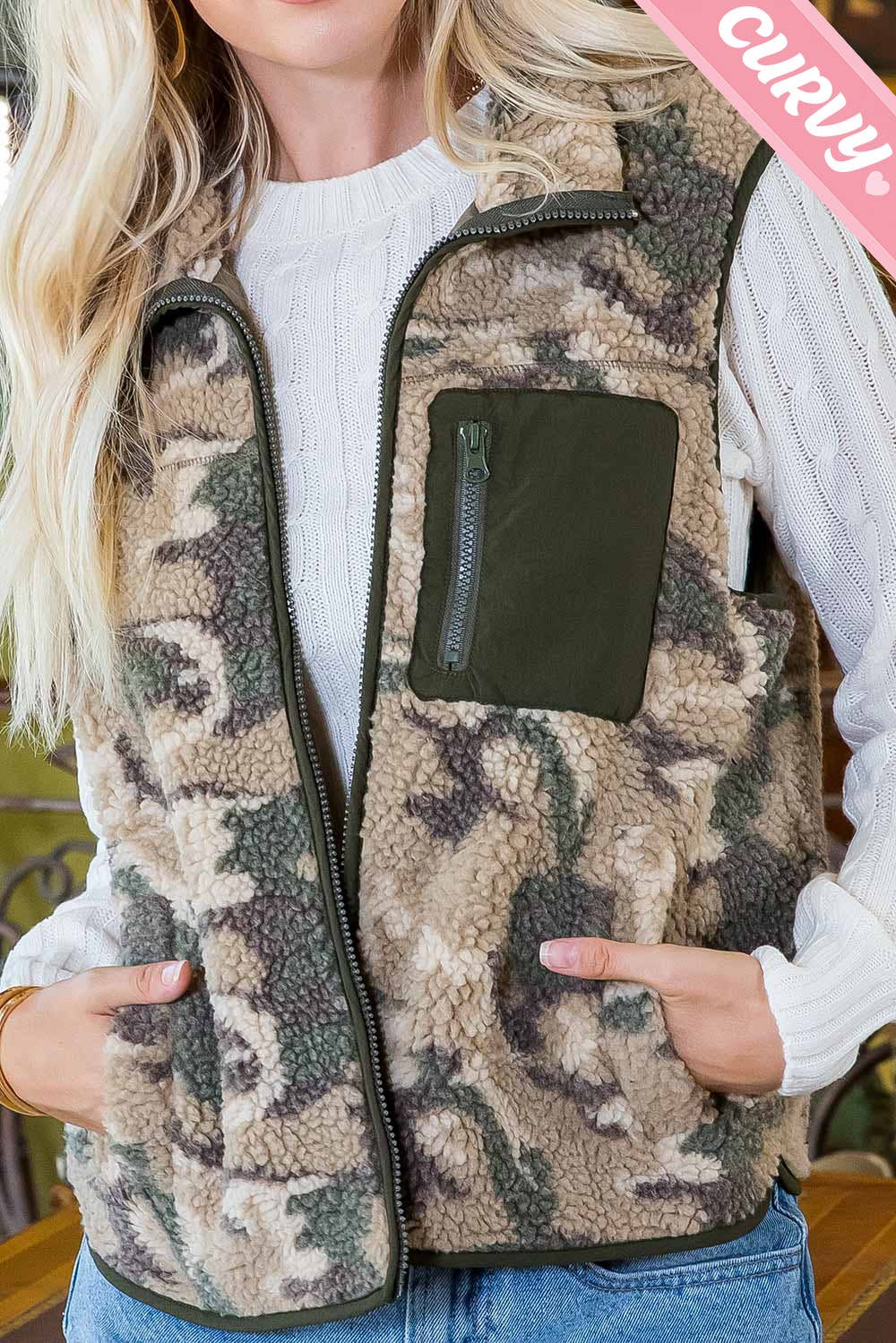 PLUS CAMO SHERPA VEST
