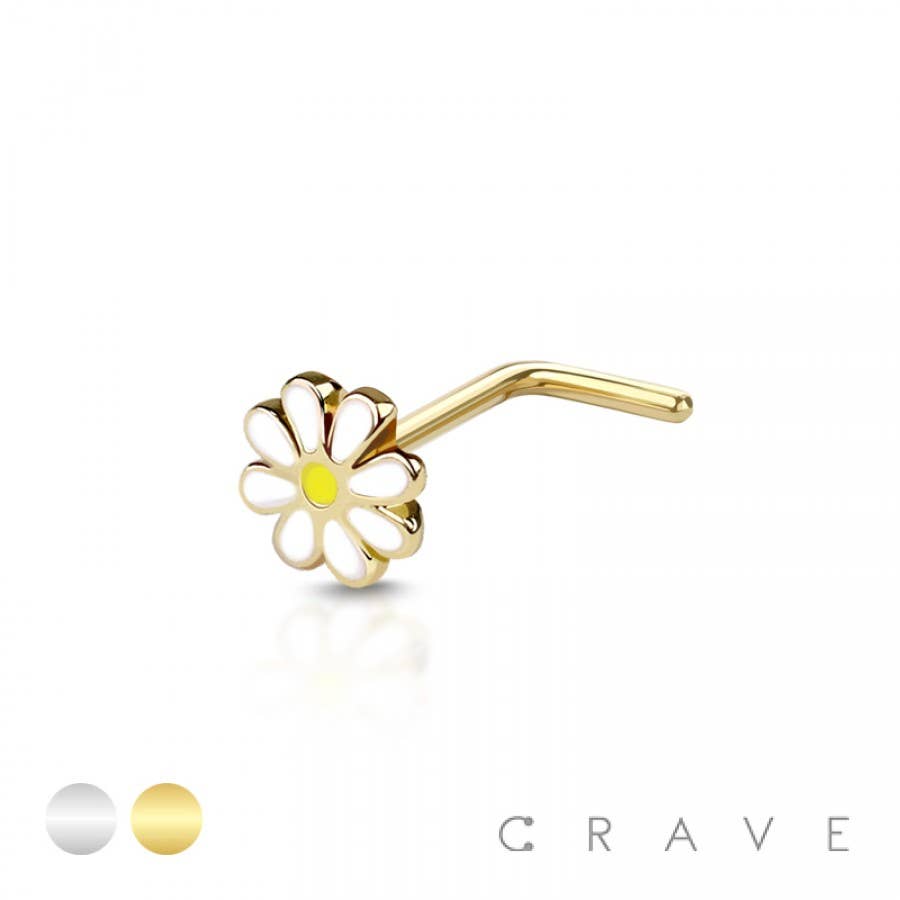DAINTY DAISY ENAMEL SHAPE 316L SURGICAL STEEL NOSE