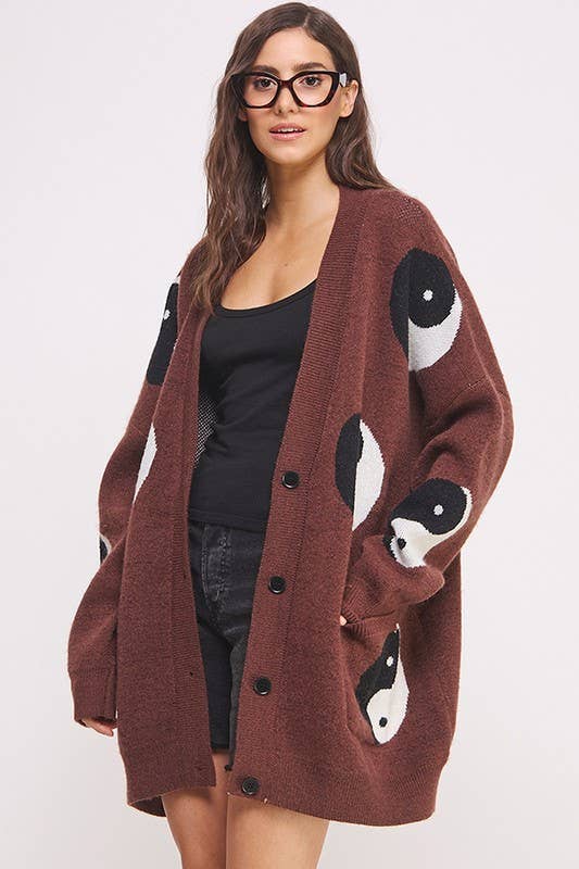 OVERSIZED YIN YANG CARDIGAN
