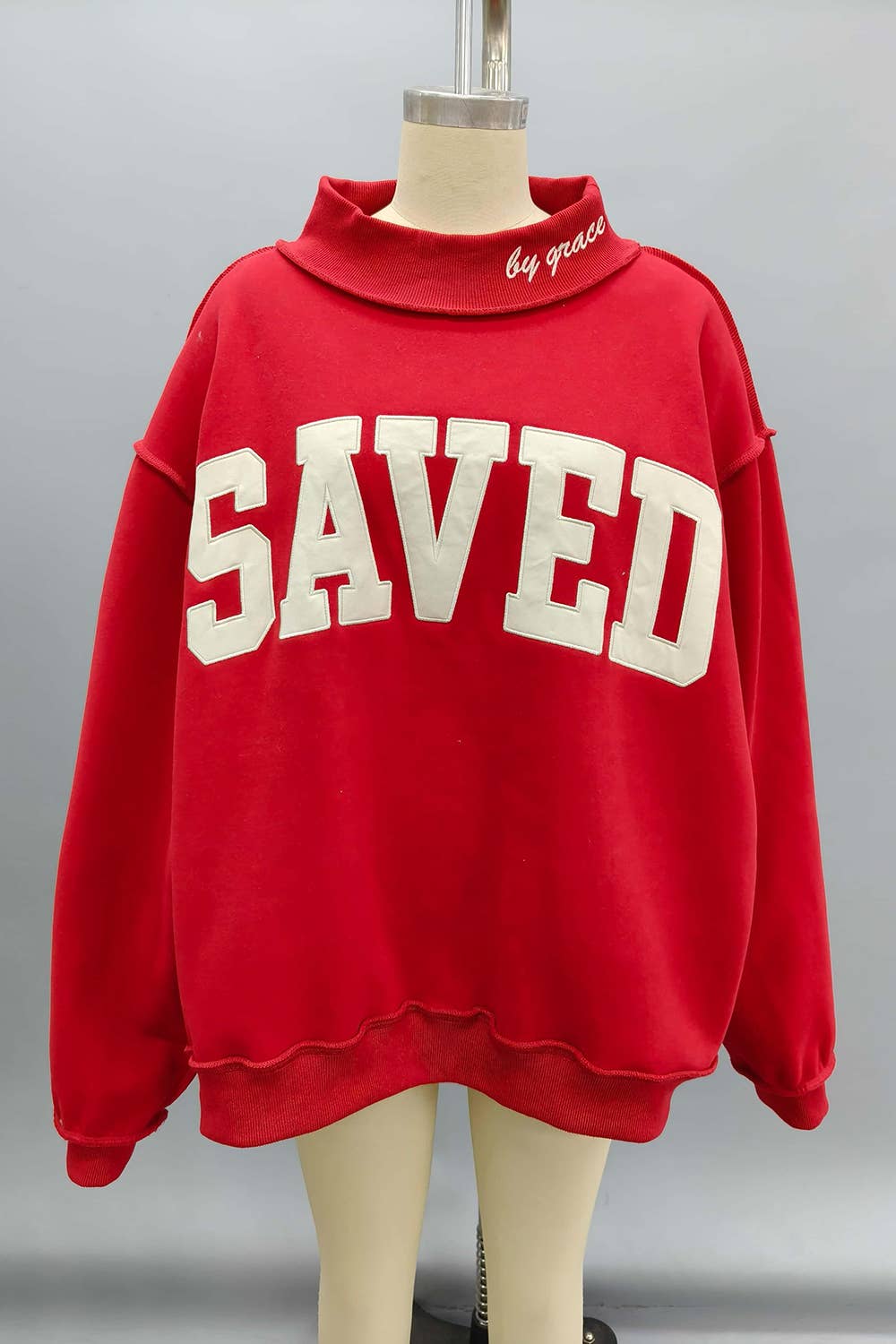 SAVED Embroidered Mock Sweatshirt