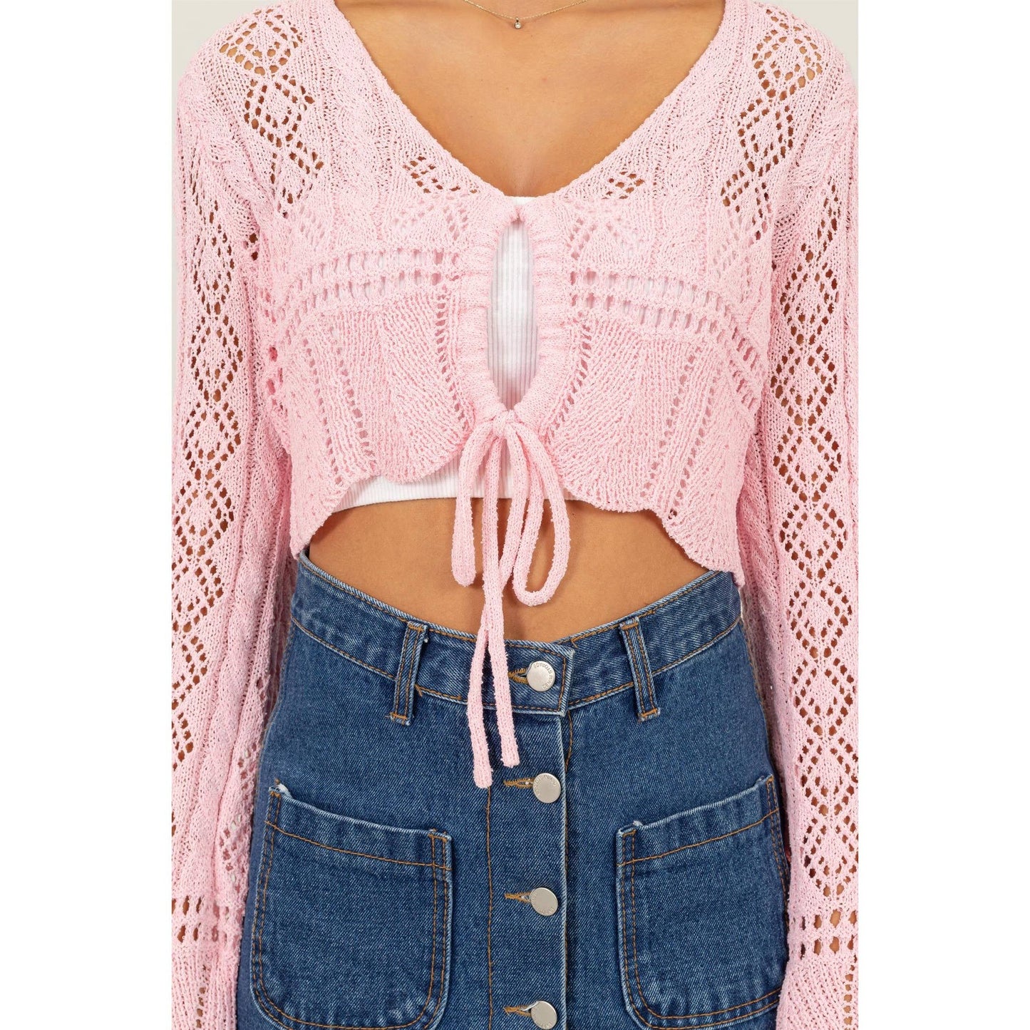 Blush Breeze Crop Sweater