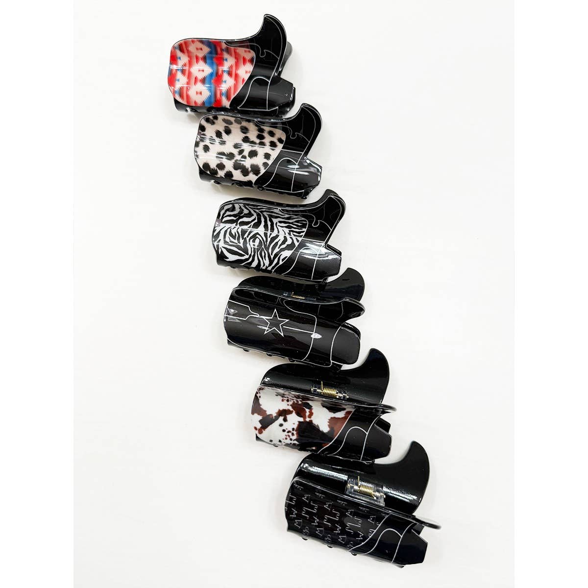 Western Cowboy Boot Hair Claw Clips