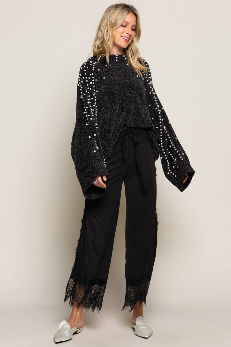 Pol Chenille Pearl Sweater