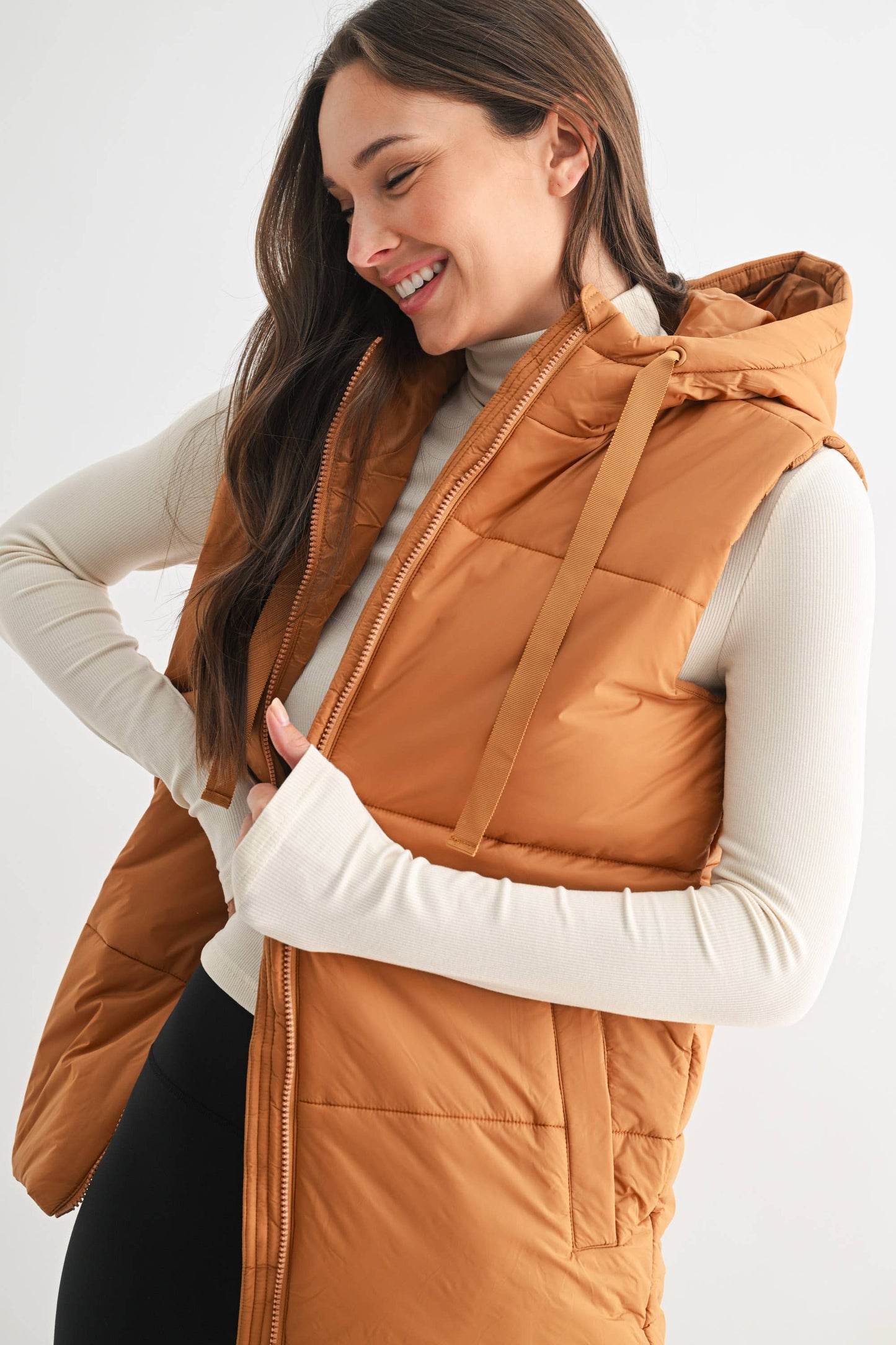 Longline High Neck Padded Vest