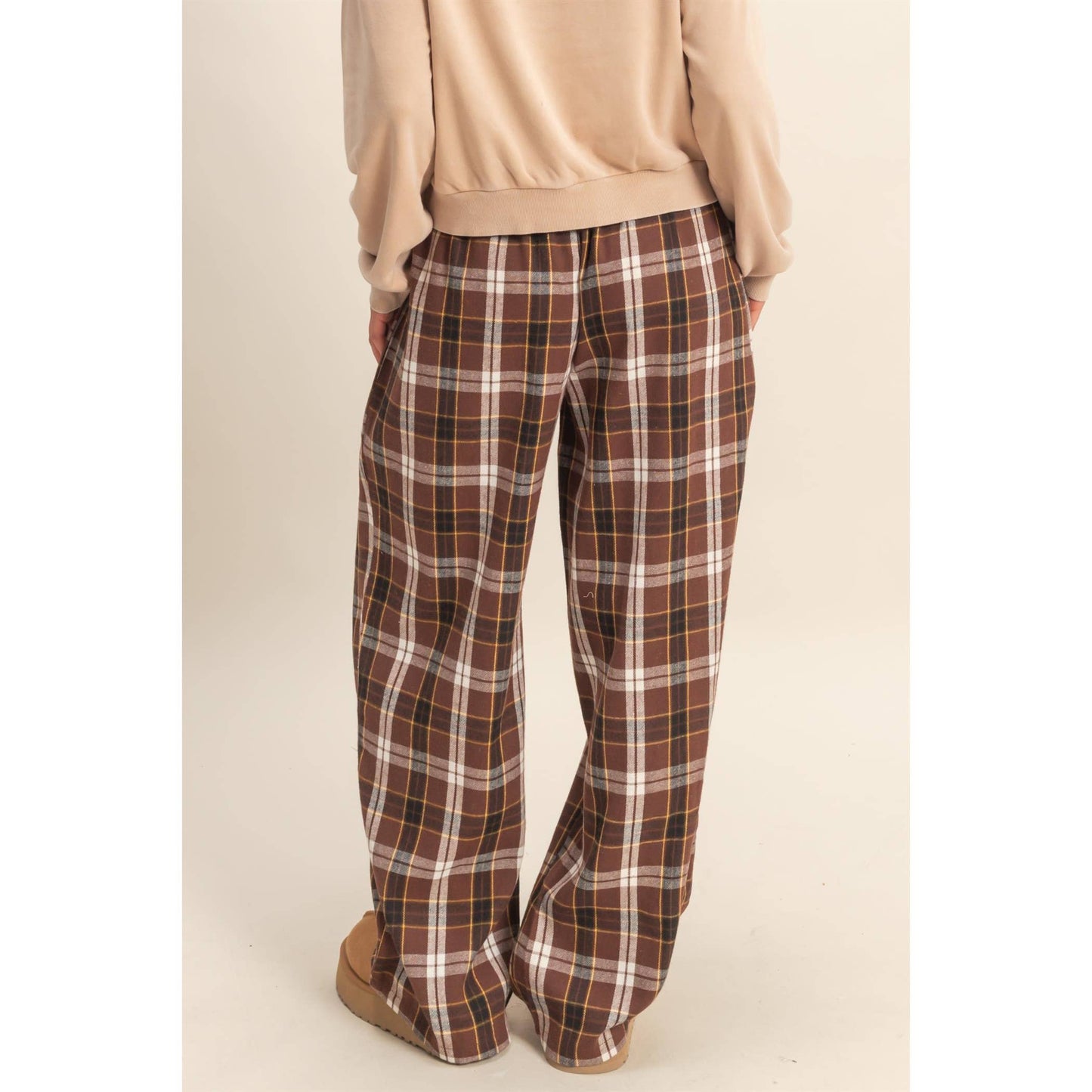 Plaid Wide Leg Lounge Pants