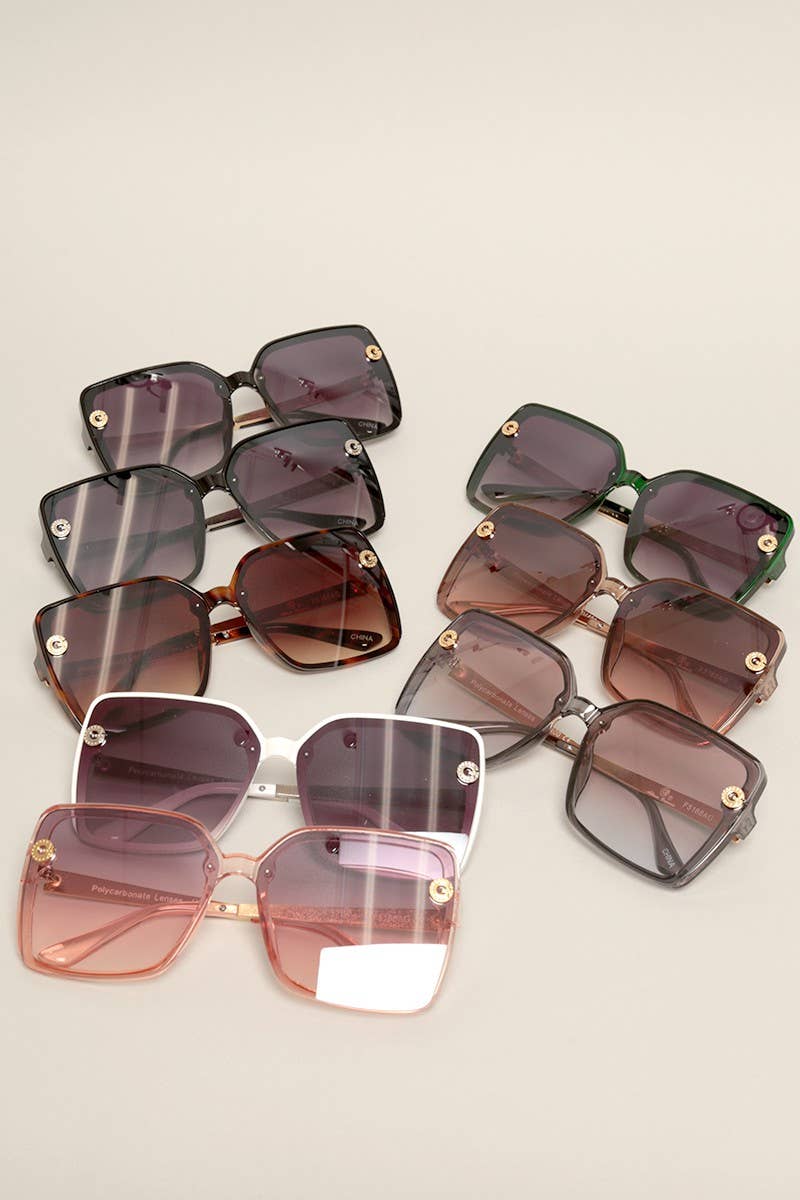 Women's Rectangular Shape Oversized Sunglasses