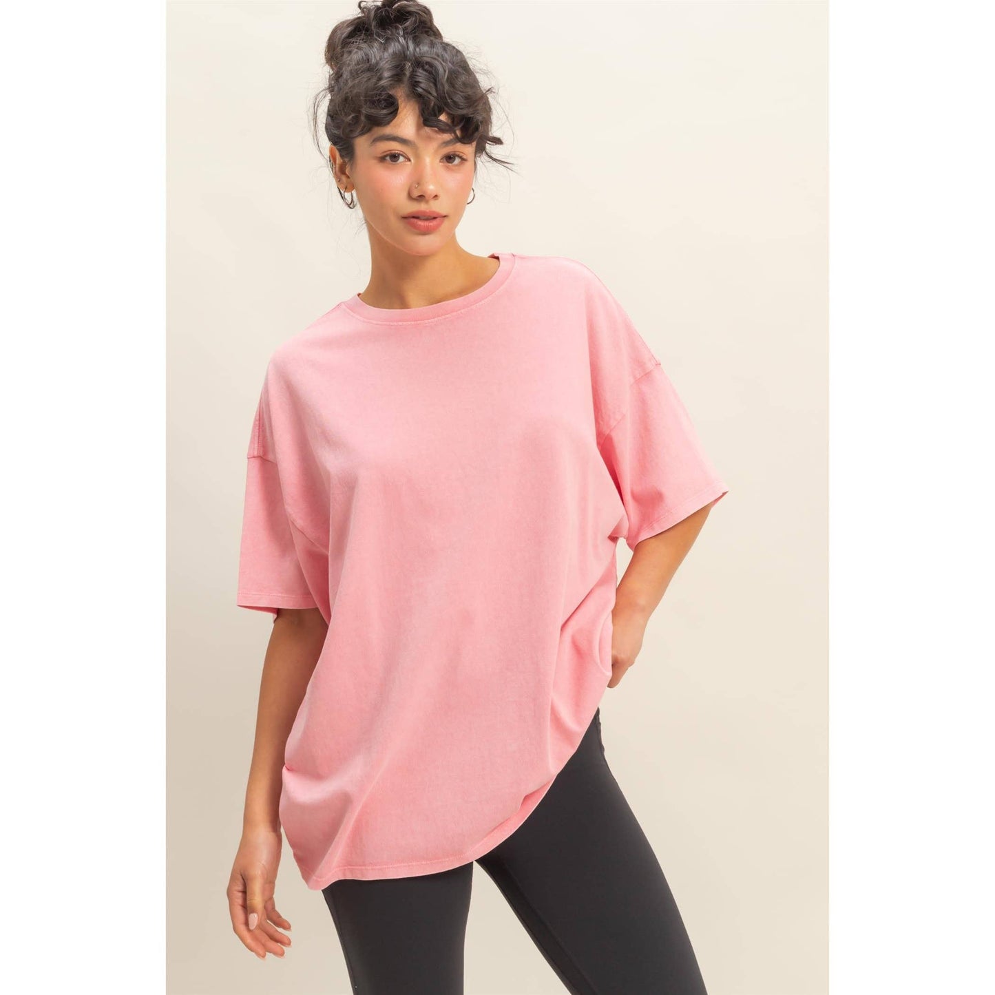 Mineral Wash Oversized Crew Neck Tee