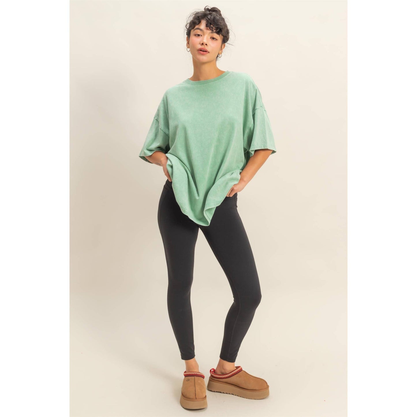 Mineral Wash Oversized Crew Neck Tee