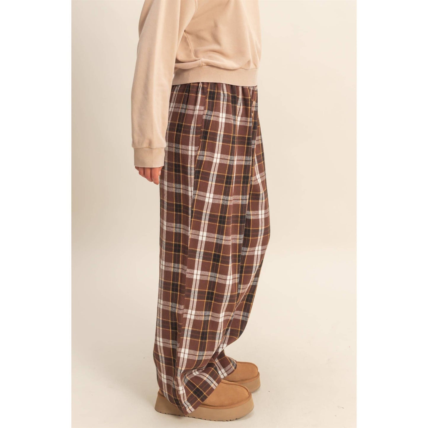 Plaid Wide Leg Lounge Pants