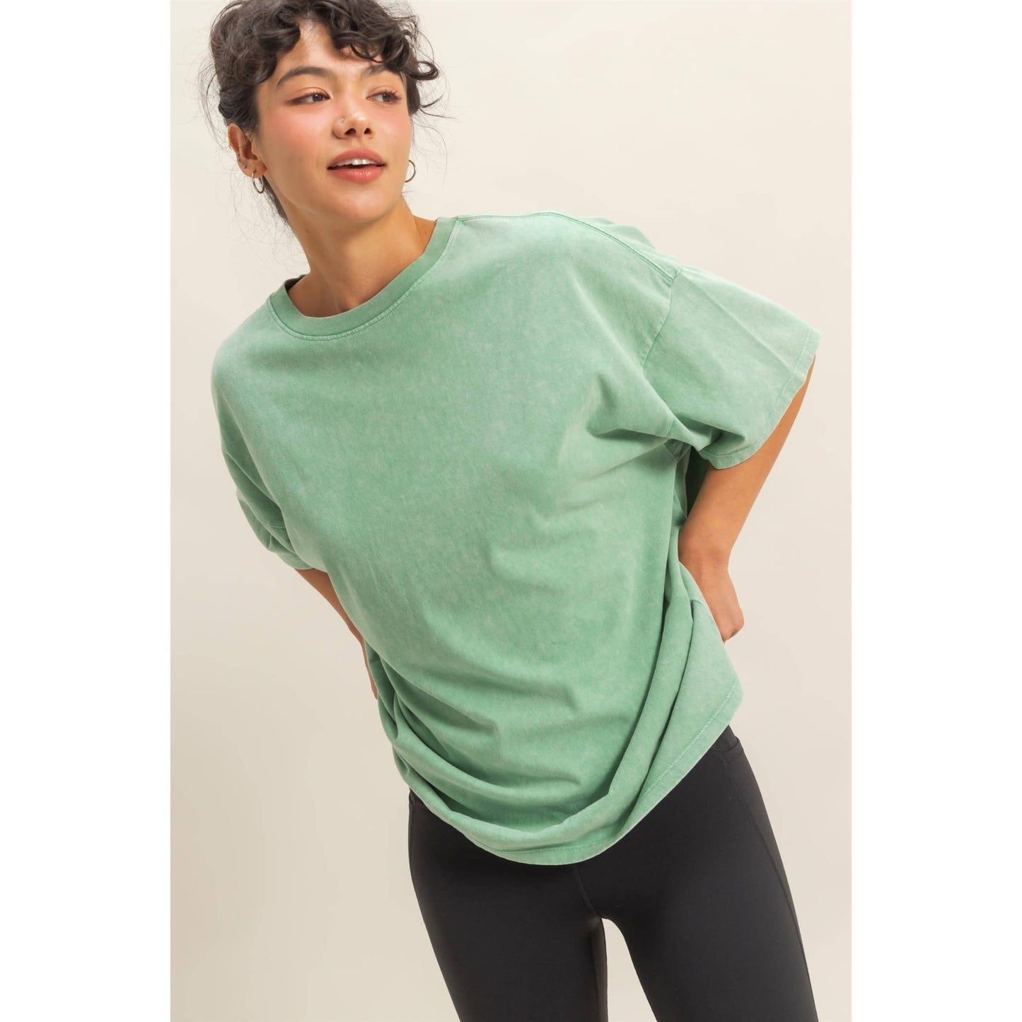 Mineral Wash Oversized Crew Neck Tee