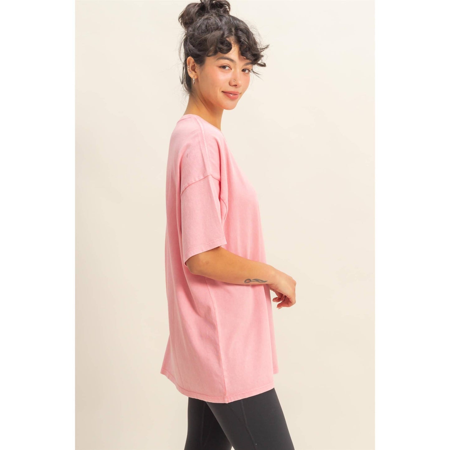 Mineral Wash Oversized Crew Neck Tee