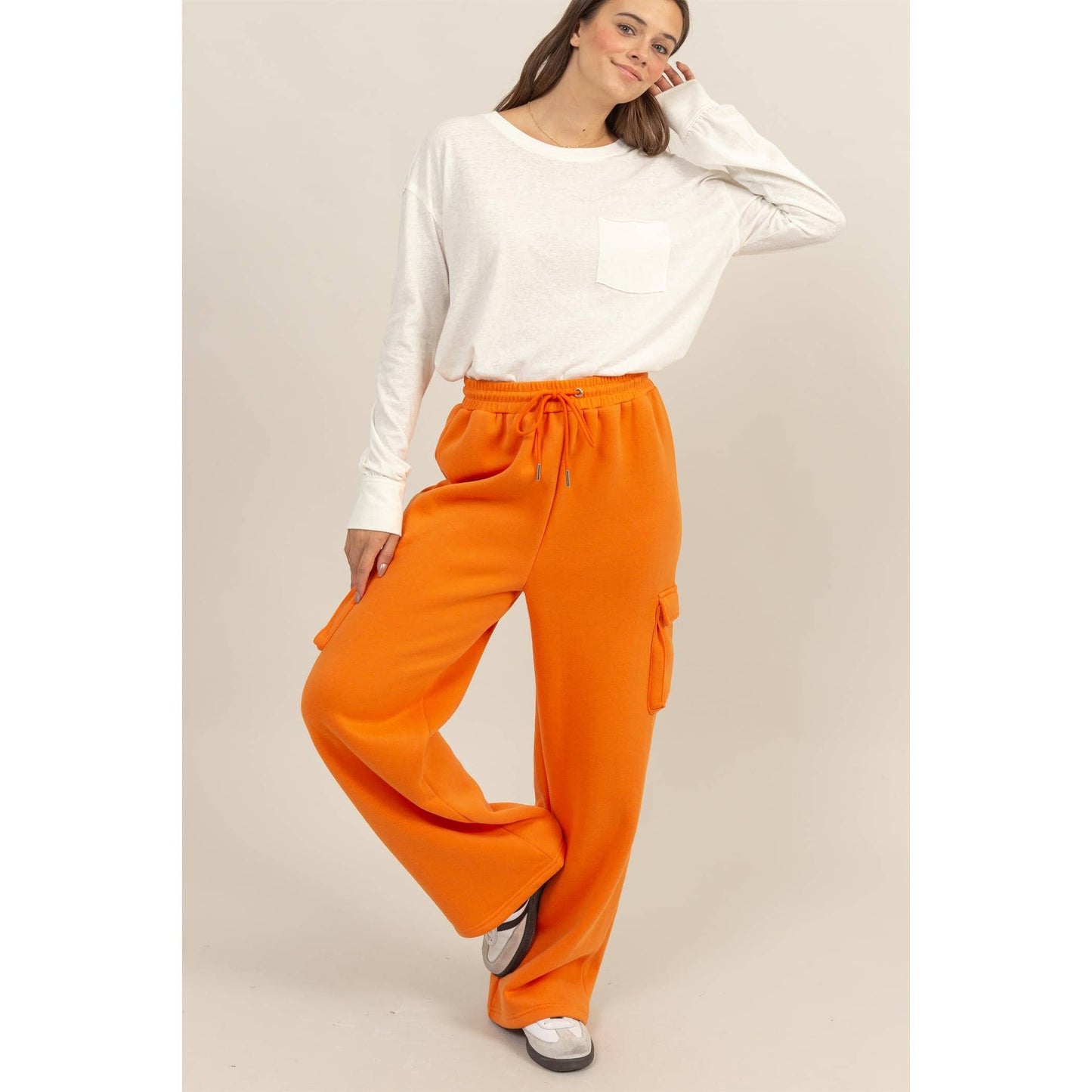 High-Waist Cargo Sweatpants