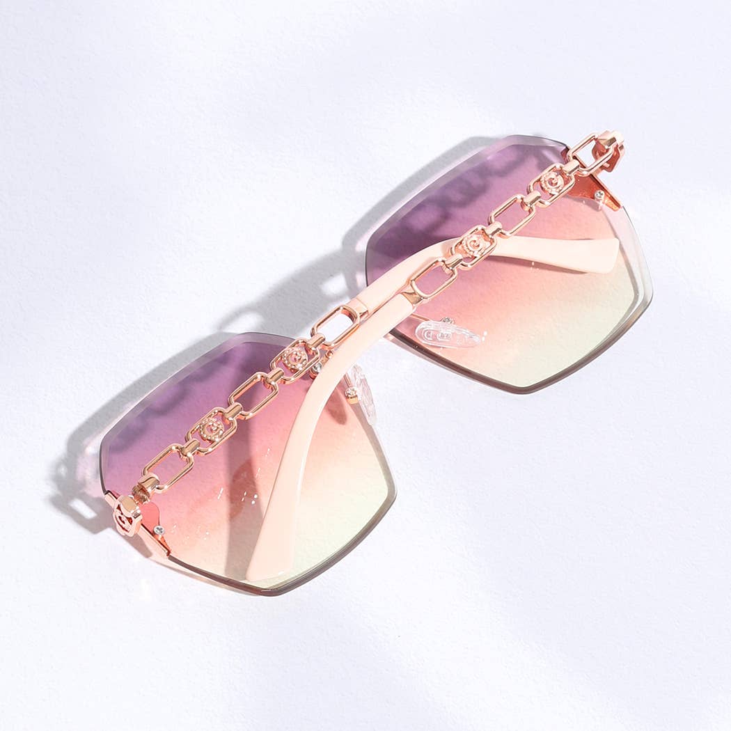 Hexagon Lenses Linked Design Legs Sunglasses