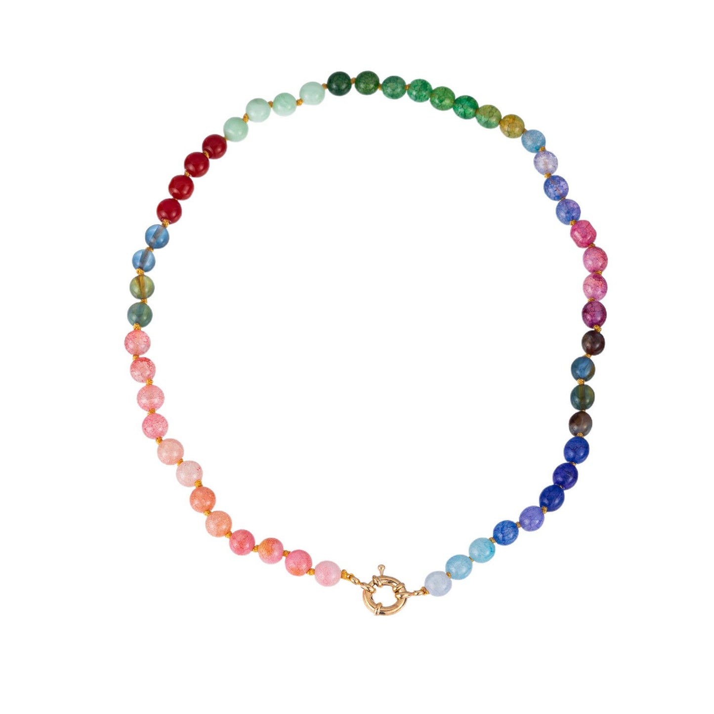 Natural Stone Semi-Precious Glass Mixed Necklace